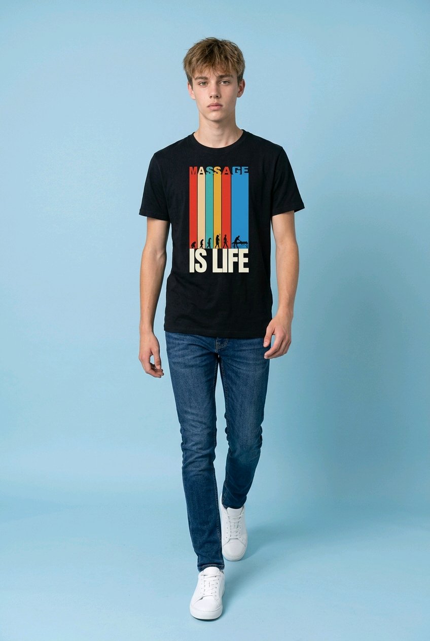 Stripes Evo black T-Shirt homme bio