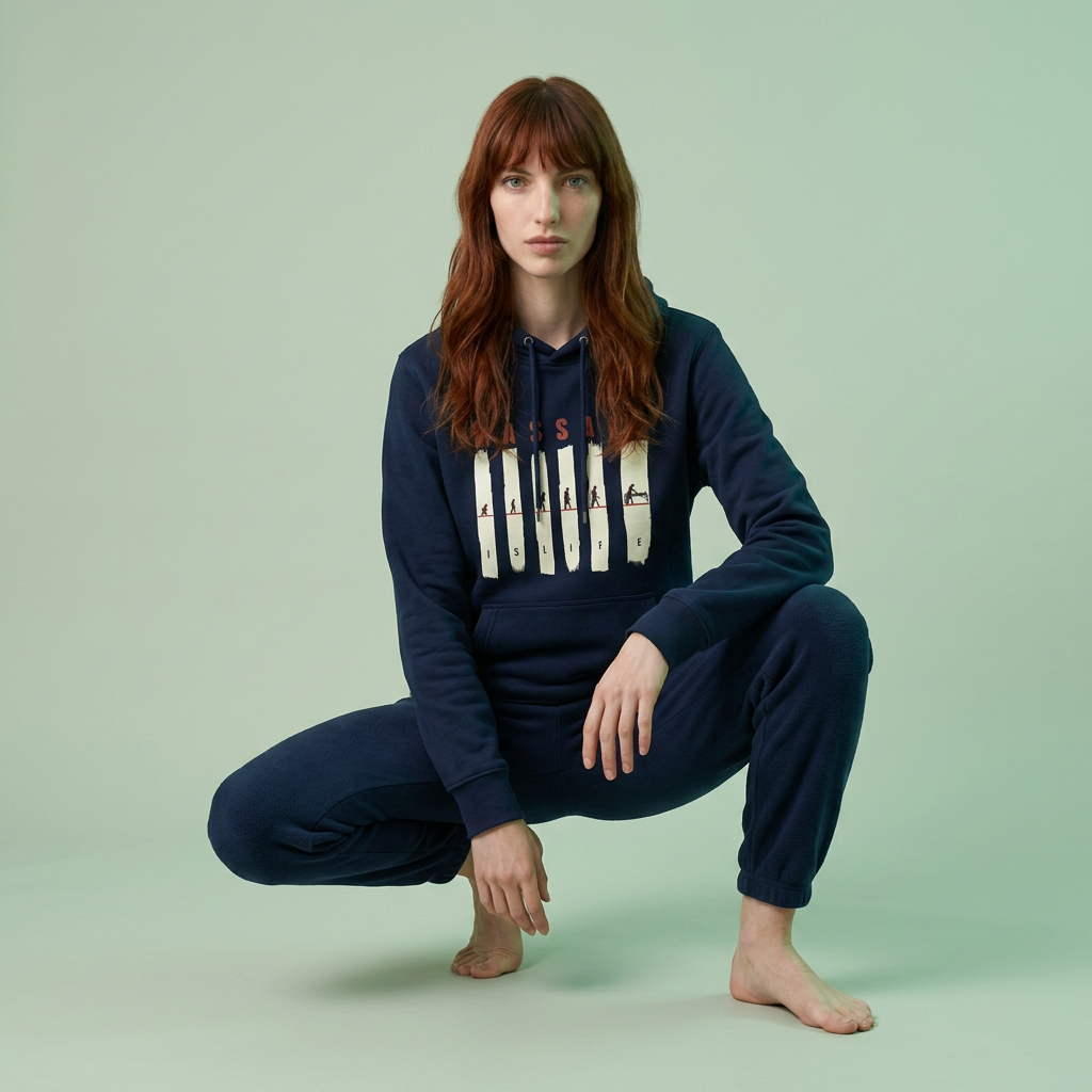 Sweat-shirt bio Massage Is Life avec imprimé graphique, style bien-être et confort doux